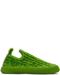 grüne Slip-On Sneakers aus Segeltuch von Bottega Veneta