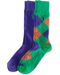 grüne Socken mit Argyle-Muster