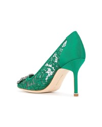 grüne Spitze Pumps von Manolo Blahnik