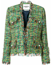 grüne Tweed-Jacke