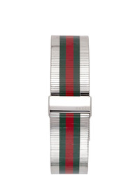 grüne und rote horizontal gestreifte Uhr von Gucci