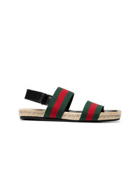 grüne und rote Sandalen von Gucci