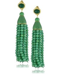 grüne verziert mit Perlen Ohrringe