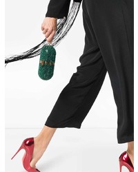 grüne verzierte Leder Clutch von Marzook