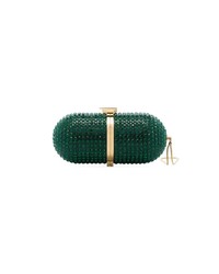 grüne verzierte Leder Clutch von Marzook