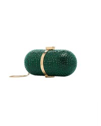 grüne verzierte Leder Clutch von Marzook