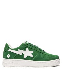 grüne Wildleder niedrige Sneakers von A Bathing Ape