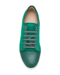 grüne Wildleder niedrige Sneakers von Lanvin