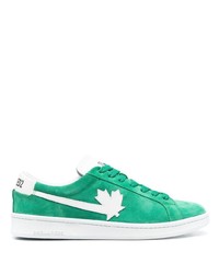 grüne Wildleder niedrige Sneakers von DSQUARED2