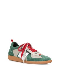 grüne Wildleder niedrige Sneakers von Yoshiokubo