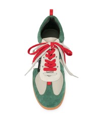 grüne Wildleder niedrige Sneakers von Yoshiokubo