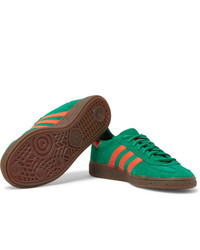 grüne Wildleder niedrige Sneakers von adidas Originals