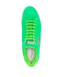 grüne Wildleder niedrige Sneakers von Philipp Plein