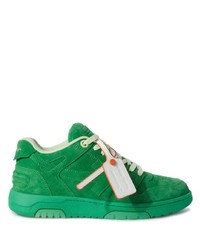 grüne Wildleder niedrige Sneakers von Off-White