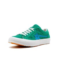 grüne Wildleder niedrige Sneakers von Converse