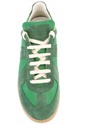 grüne Wildleder niedrige Sneakers von Maison Margiela