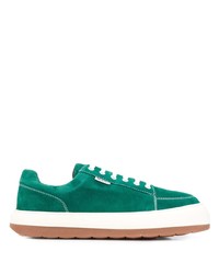 grüne Wildleder niedrige Sneakers von Sunnei