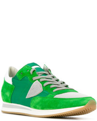 grüne Wildleder niedrige Sneakers von Philippe Model