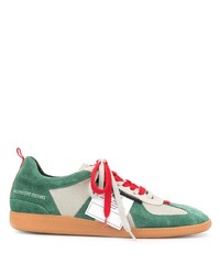 grüne Wildleder niedrige Sneakers von Yoshiokubo