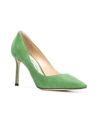 grüne Wildleder Pumps von Jimmy Choo