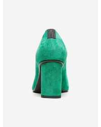 grüne Wildleder Pumps von Selected Femme