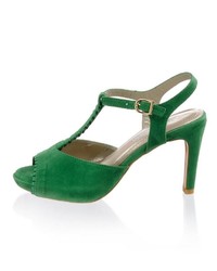 grüne Wildleder Sandaletten von Alba Moda