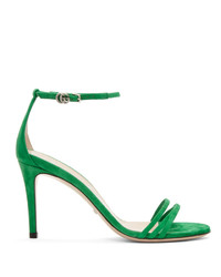 grüne Wildleder Sandaletten von Gucci