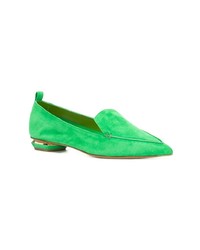 grüne Wildleder Slipper von Nicholas Kirkwood