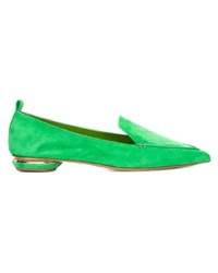 grüne Wildleder Slipper von Nicholas Kirkwood