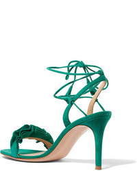 grüne Wildledersandalen von Gianvito Rossi