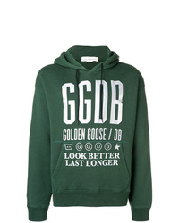 grüner bedruckter Pullover mit einem Kapuze von Golden Goose Deluxe Brand