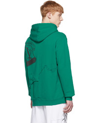 grüner bedruckter Pullover mit einem Kapuze von Undercoverism