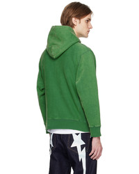grüner bedruckter Pullover mit einem Kapuze von BAPE