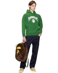 grüner bedruckter Pullover mit einem Kapuze von BAPE