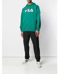 grüner bedruckter Pullover mit einem Kapuze von Fila