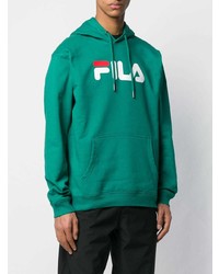 grüner bedruckter Pullover mit einem Kapuze von Fila