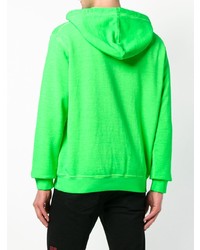 grüner bedruckter Pullover mit einem Kapuze von DSQUARED2