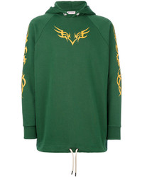 grüner bedruckter Pullover mit einem Kapuze von Palm Angels