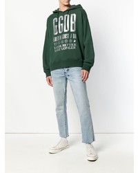 grüner bedruckter Pullover mit einem Kapuze von Golden Goose Deluxe Brand