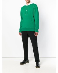 grüner bedruckter Pullover mit einem Kapuze von Helmut Lang