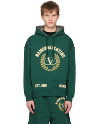 grüner bedruckter Pullover mit einem Kapuze von Valentino