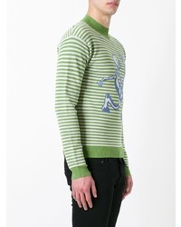 grüner bedruckter Pullover mit einem Rundhalsausschnitt von JW Anderson