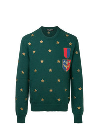 grüner bedruckter Pullover mit einem Rundhalsausschnitt von Dolce & Gabbana