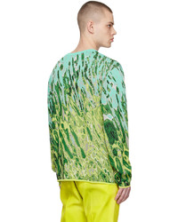 grüner bedruckter Pullover mit einem Rundhalsausschnitt von Taakk