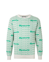 grüner bedruckter Pullover mit einem Rundhalsausschnitt von Hysteric Glamour