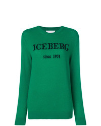 grüner bedruckter Pullover mit einem Rundhalsausschnitt von Iceberg