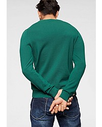 grüner bedruckter Pullover mit einem Rundhalsausschnitt von Izod