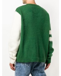 grüner bedruckter Pullover mit einem Rundhalsausschnitt von Paura