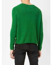 grüner bedruckter Pullover mit einem Rundhalsausschnitt von Suzusan