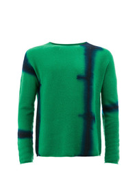grüner bedruckter Pullover mit einem Rundhalsausschnitt von Suzusan